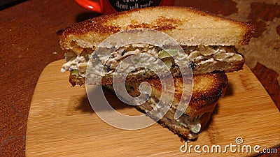 Vegan Tuna Salad on Toast Stock Photo